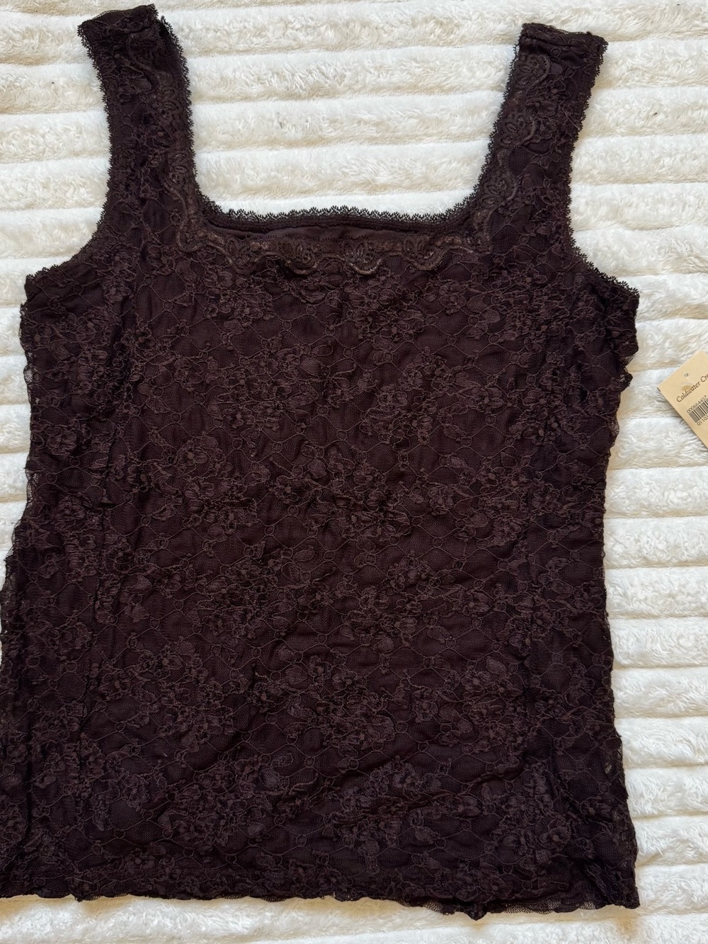 Coldwater Creek Dark Brown Lace Tank Top